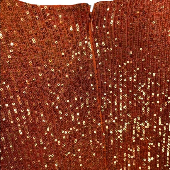 Fashion Nova Orange Sparky Dress Size Medium - Picture 9 of 9